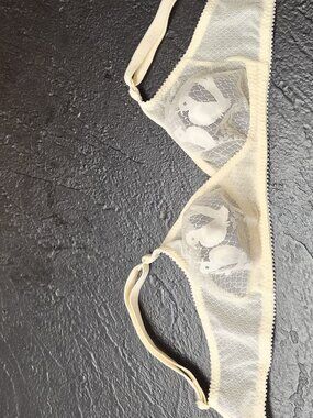 VTG 70s Sheer Dove Bra Timpa Holland 75A Soft Mesh Romantic Coquette Soft Kawaii